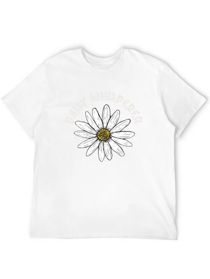 Camiseta Negra Daisy Whisperer Diseño Floral