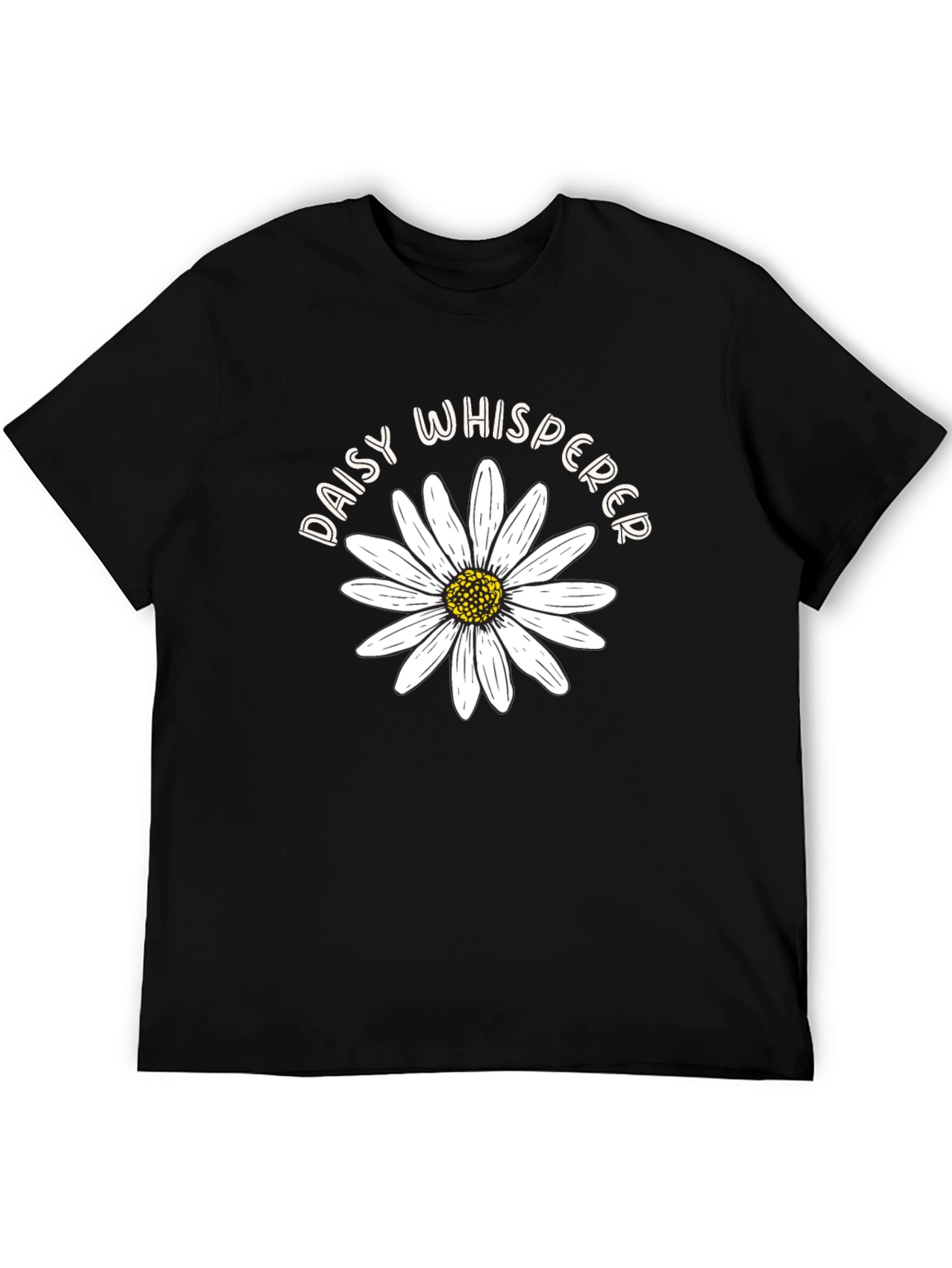 Camiseta Negra Daisy Whisperer Diseño Floral