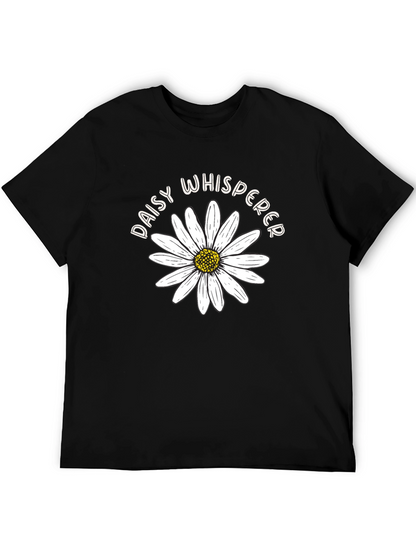 Camiseta Negra Daisy Whisperer Diseño Floral