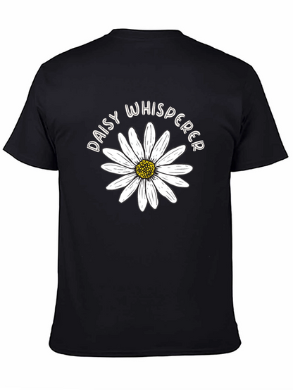 Camiseta Negra Daisy Whisperer Diseño Floral