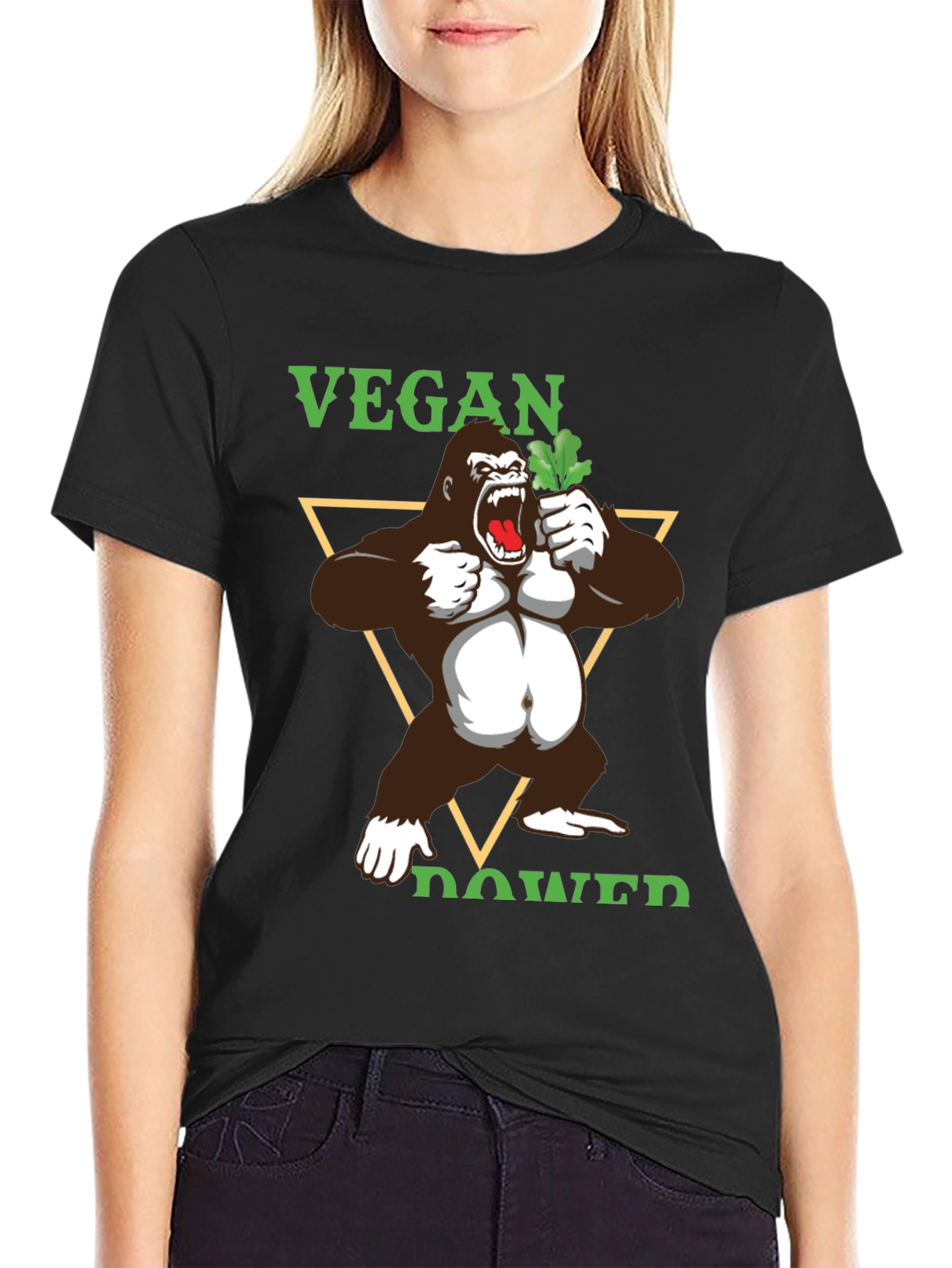 Camiseta Vegana con Gorila Poderoso