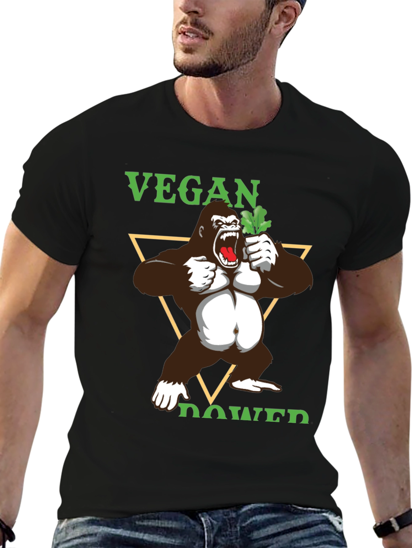 Camiseta Vegana con Gorila Poderoso