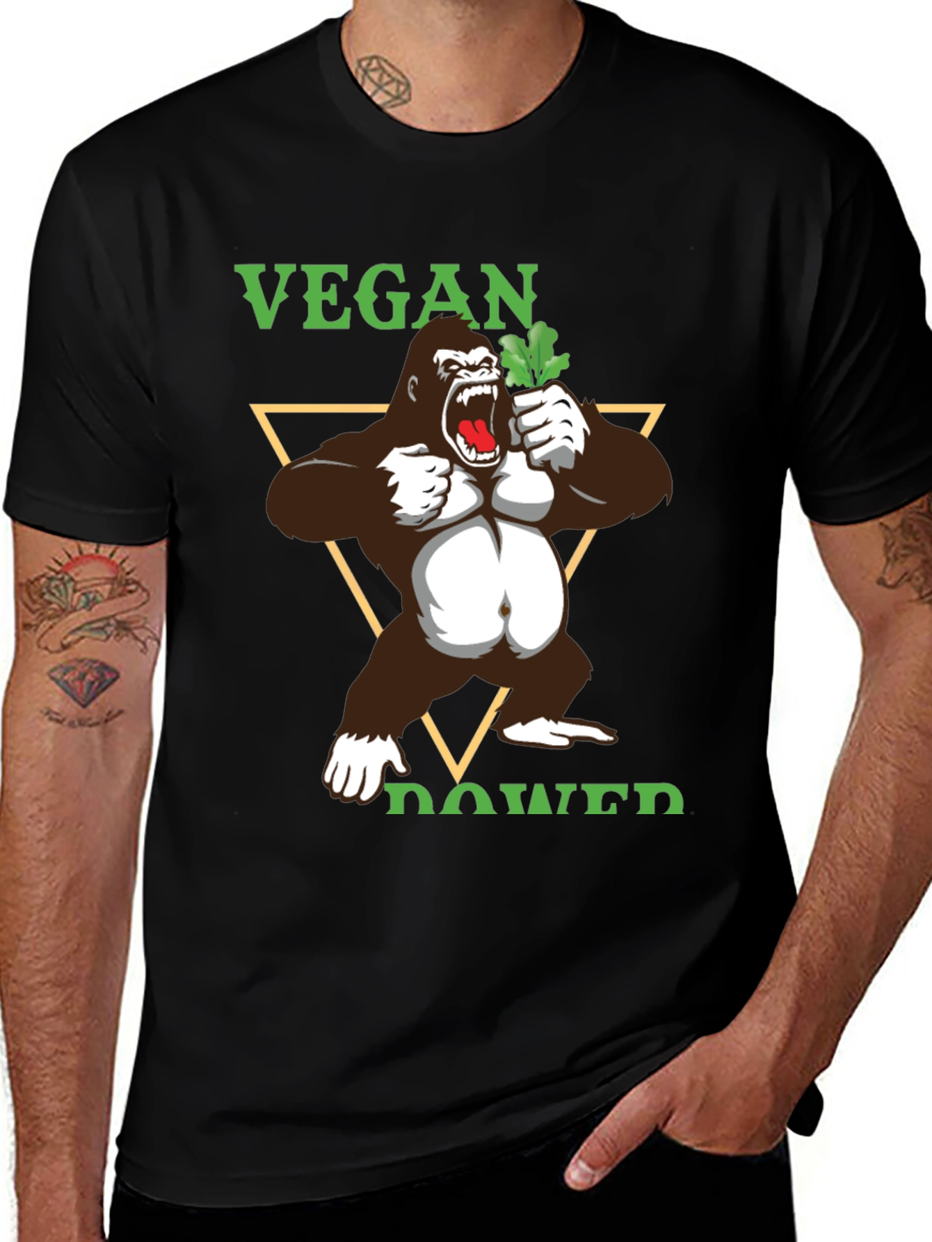 Camiseta Vegana con Gorila Poderoso