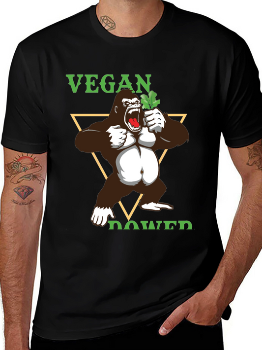 Camiseta Vegana con Gorila Poderoso