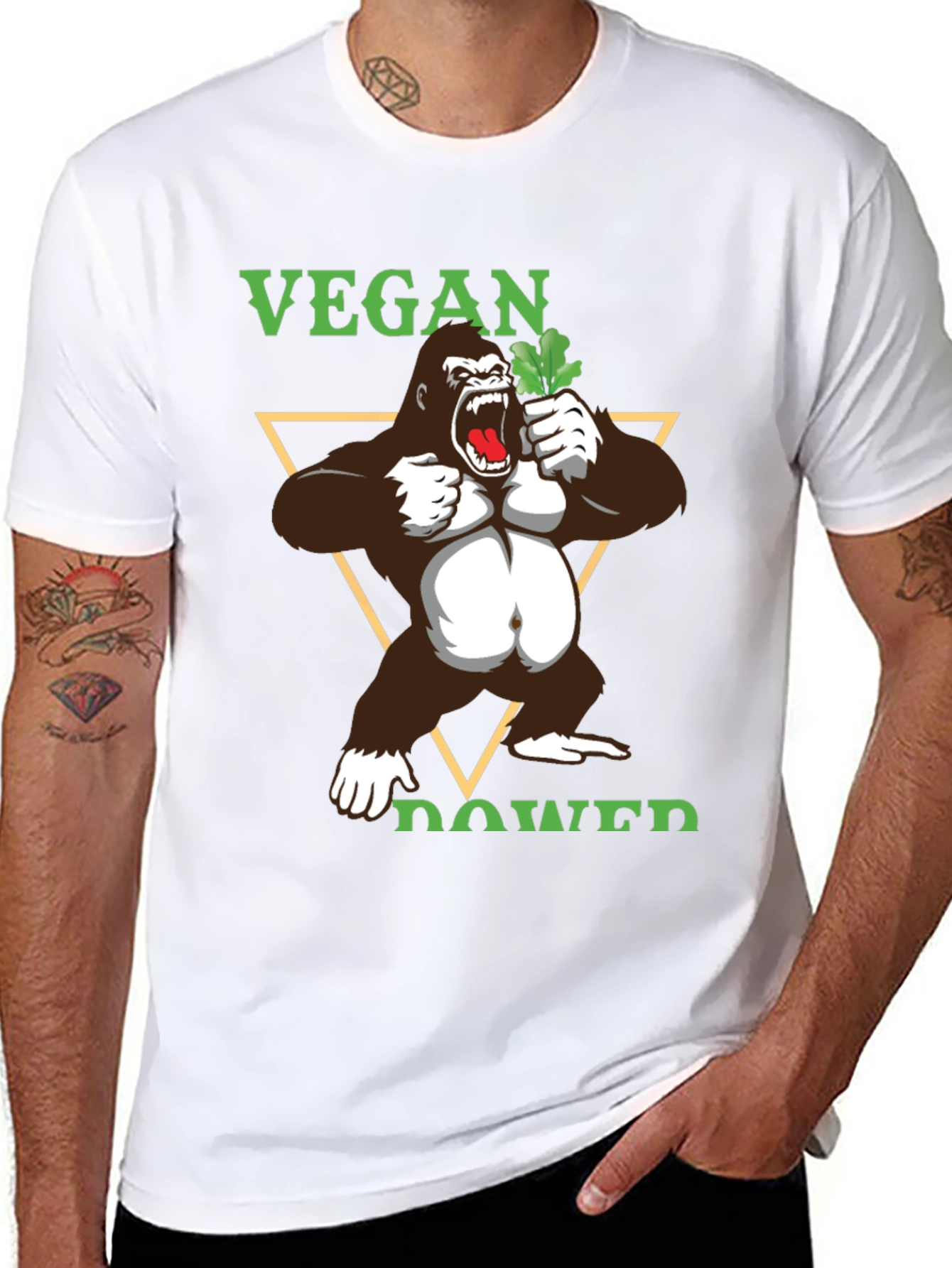 Camiseta Vegana con Gorila Poderoso