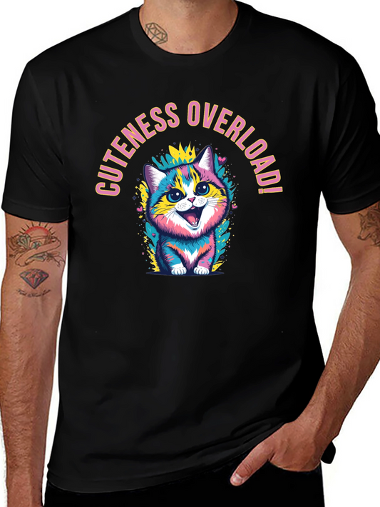 Camiseta Negra con Diseño de Gatito Lindo