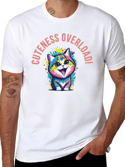 Camiseta Negra con Diseño de Gatito Lindo