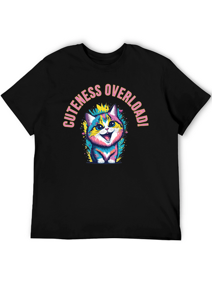 Camiseta Negra con Diseño de Gatito Lindo