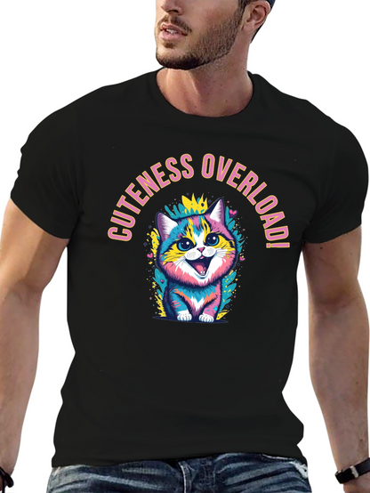 Camiseta Negra con Diseño de Gatito Lindo