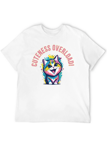 Camiseta Negra con Diseño de Gatito Lindo