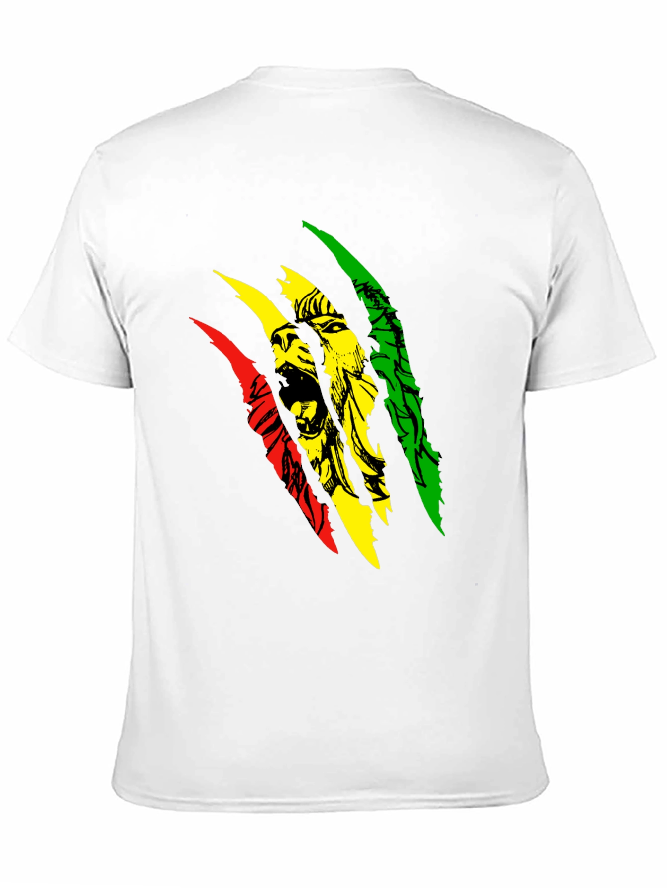Camiseta Negra con Diseño de León Rastafari