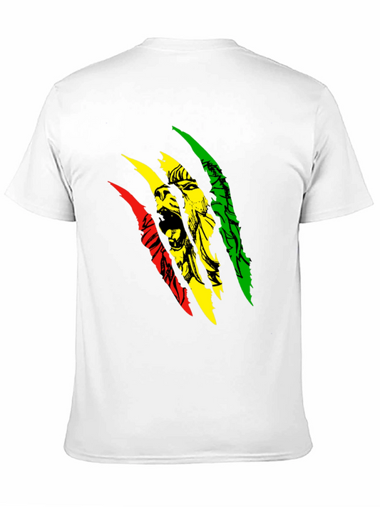 Camiseta Negra con Diseño de León Rastafari