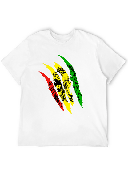 Camiseta Negra con Diseño de León Rastafari