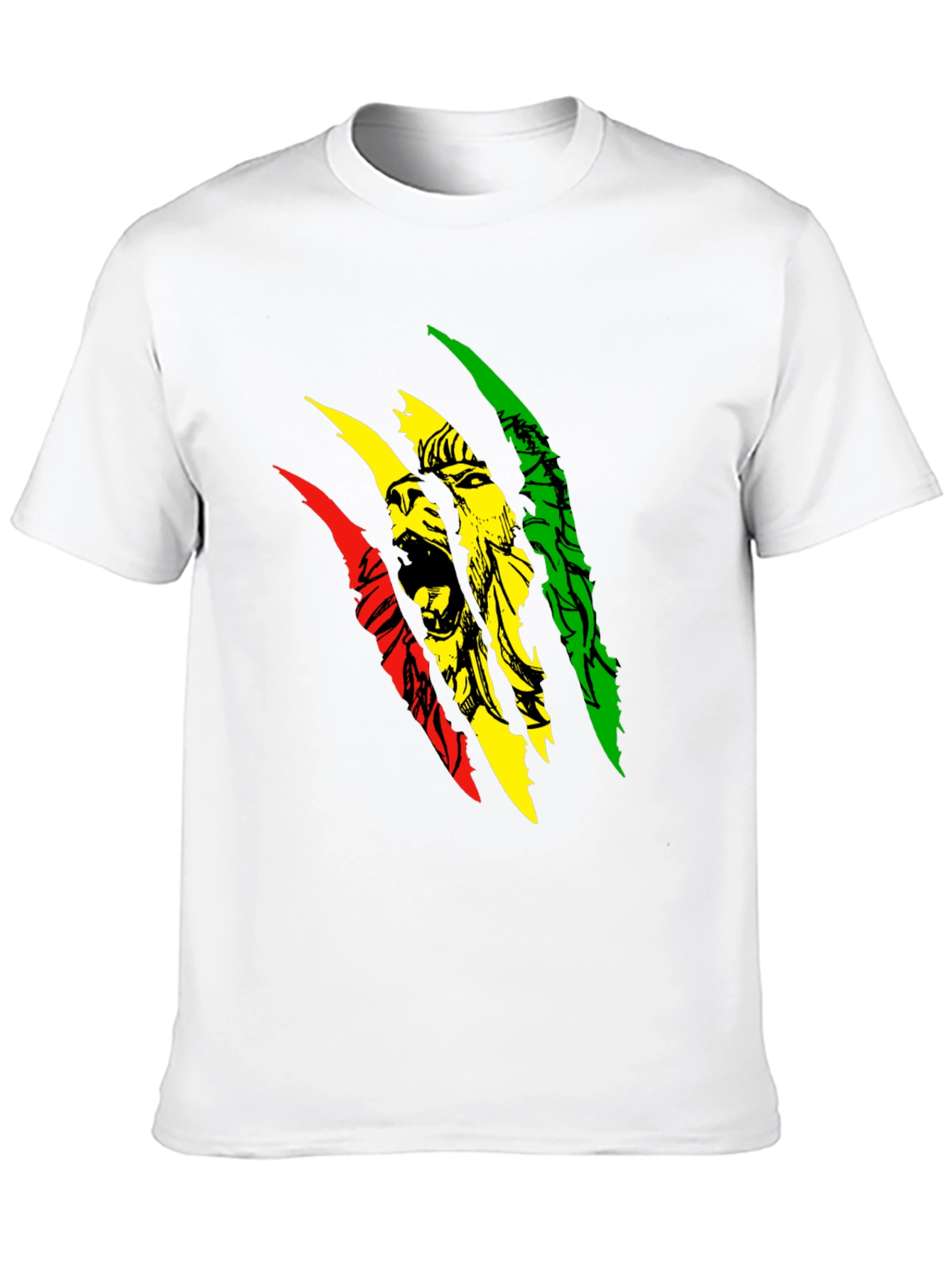 Camiseta Negra con Diseño de León Rastafari