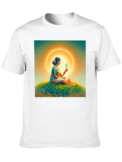 Camiseta Negra con Diseño Artístico Mujer