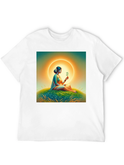 Camiseta Negra con Diseño Artístico Mujer