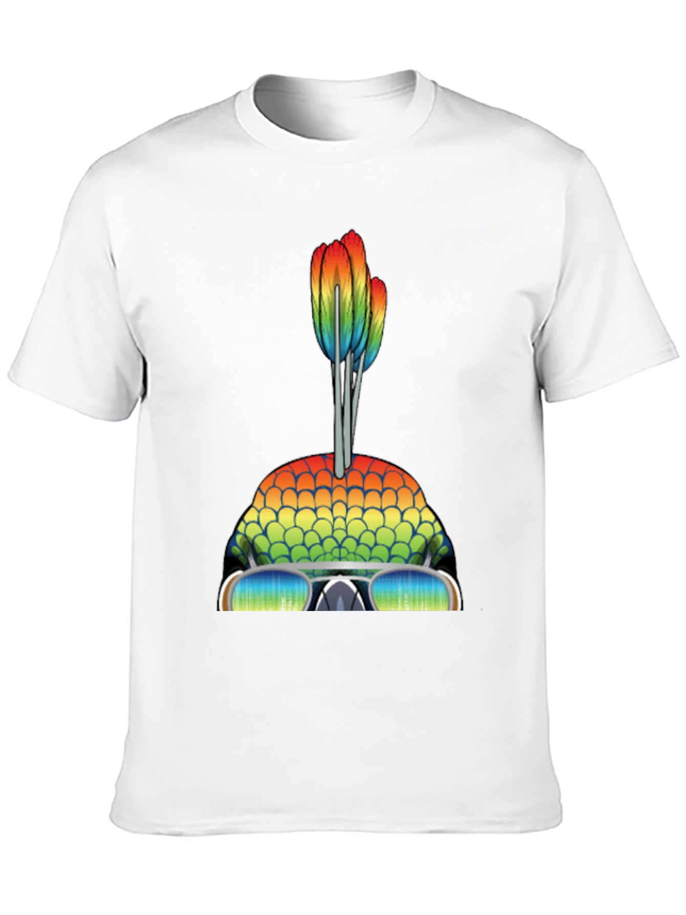 Camiseta Hombre Diseño de Pez Arcoíris con Gafas