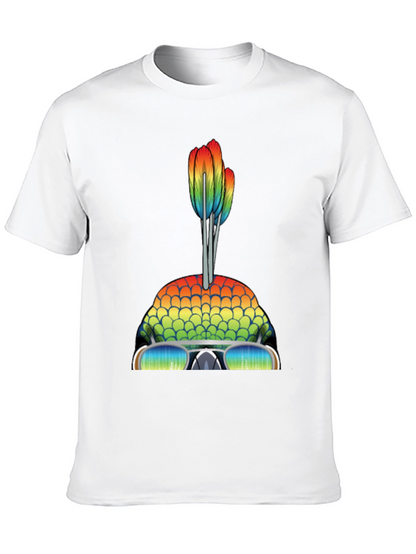 Camiseta Hombre Diseño de Pez Arcoíris con Gafas