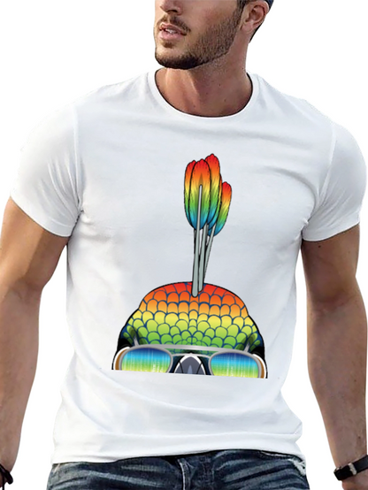 Camiseta Hombre Diseño de Pez Arcoíris con Gafas