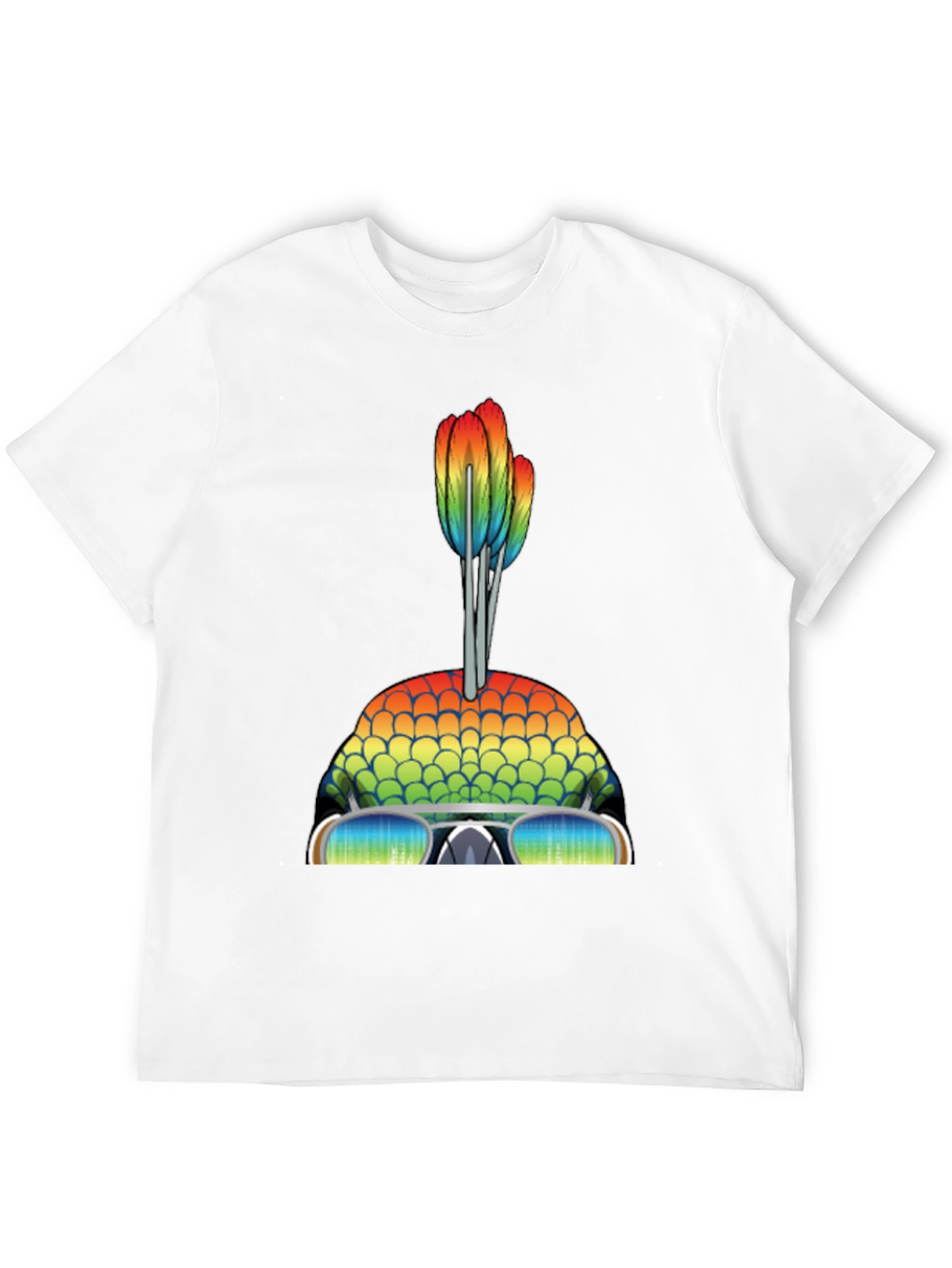 Camiseta Hombre Diseño de Pez Arcoíris con Gafas