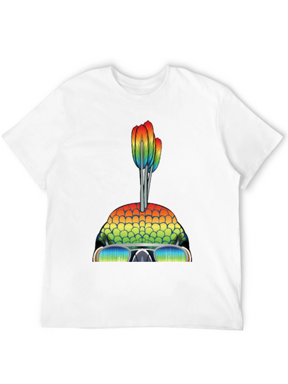 Camiseta Hombre Diseño de Pez Arcoíris con Gafas