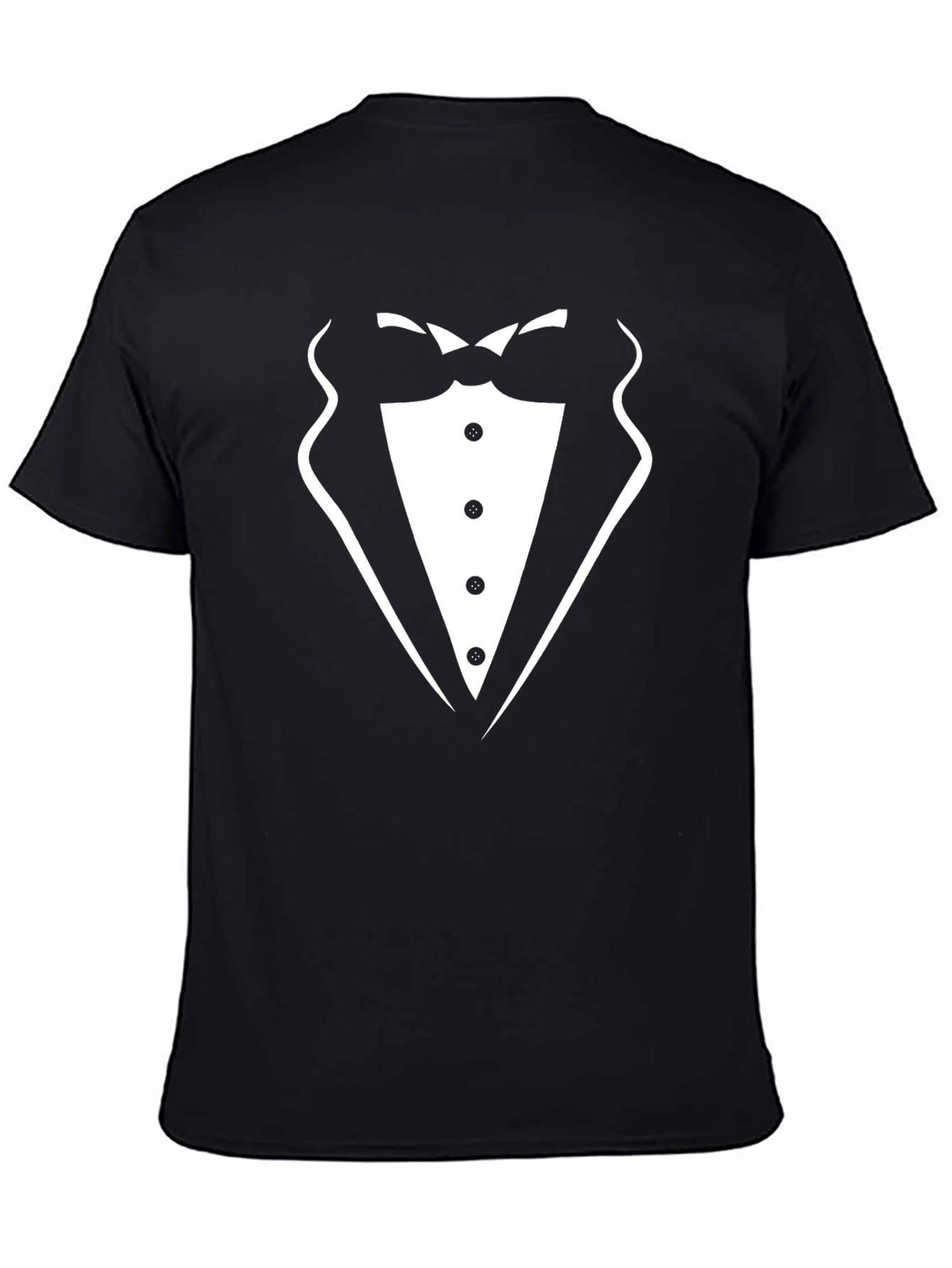 Camiseta Negra Diseño Traje Elegante
