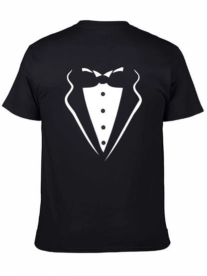 Camiseta Negra Diseño Traje Elegante