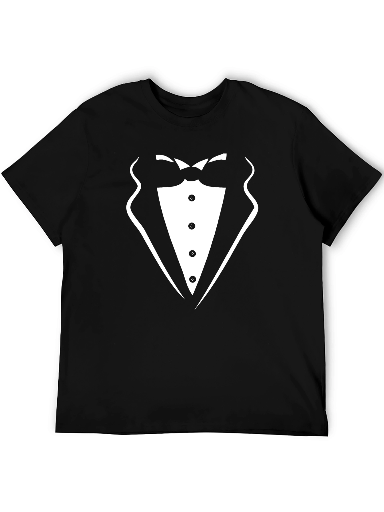 Camiseta Negra Diseño Traje Elegante