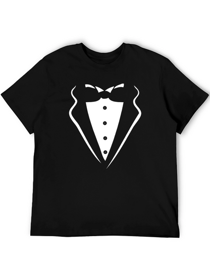 Camiseta Negra Diseño Traje Elegante