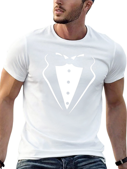 Camiseta Negra Diseño Traje Elegante