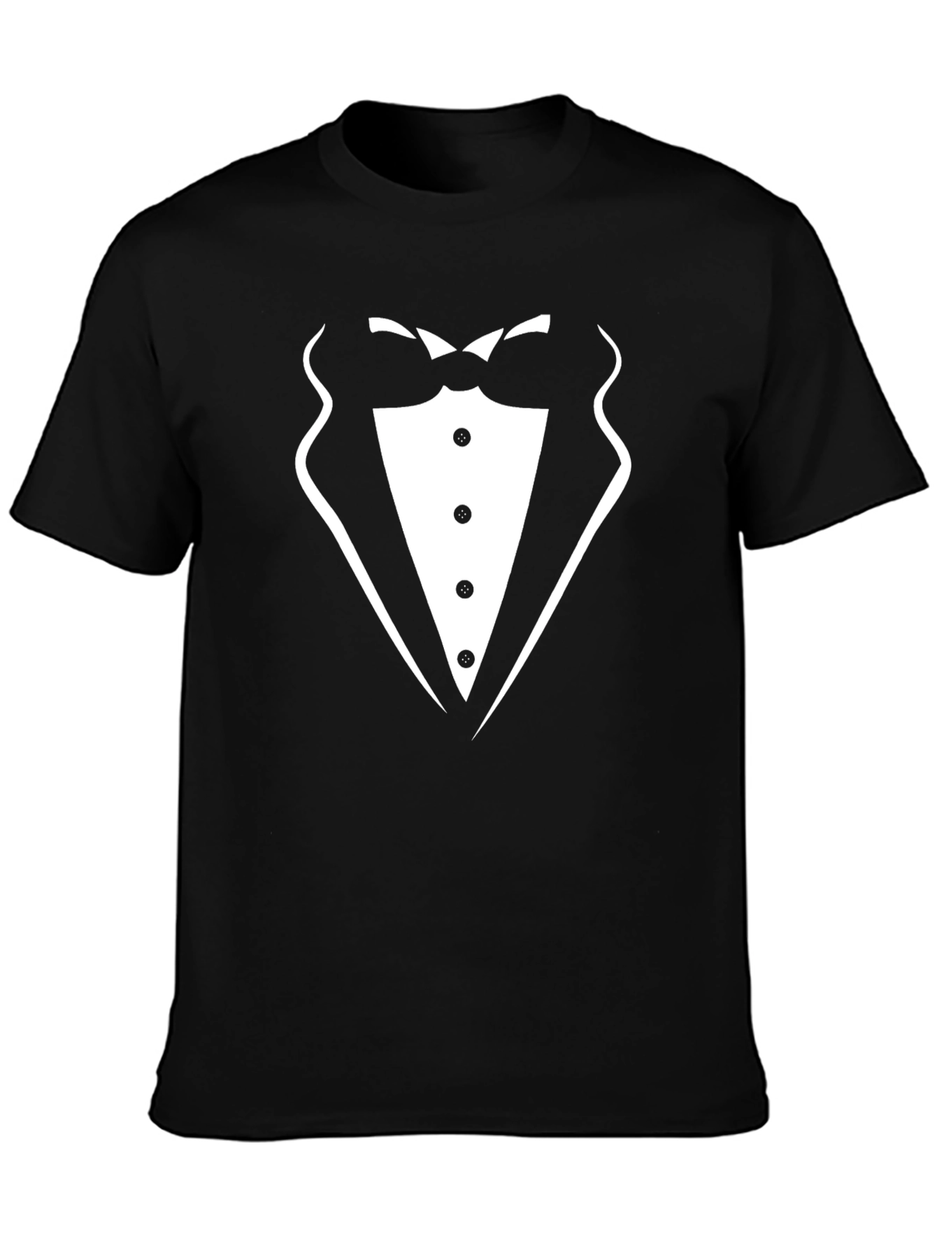 Camiseta Negra Diseño Traje Elegante