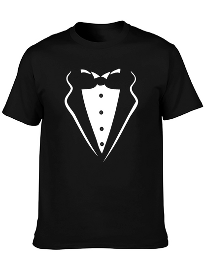 Camiseta Negra Diseño Traje Elegante