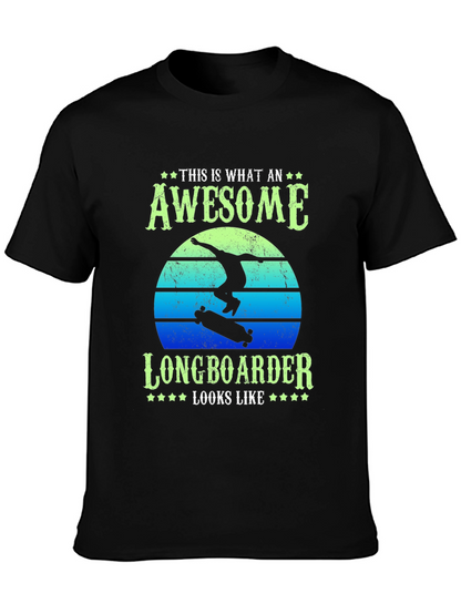 Camiseta Negra Awesome Longboarder