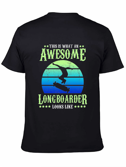 Camiseta Negra Awesome Longboarder