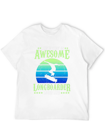 Camiseta Negra Awesome Longboarder