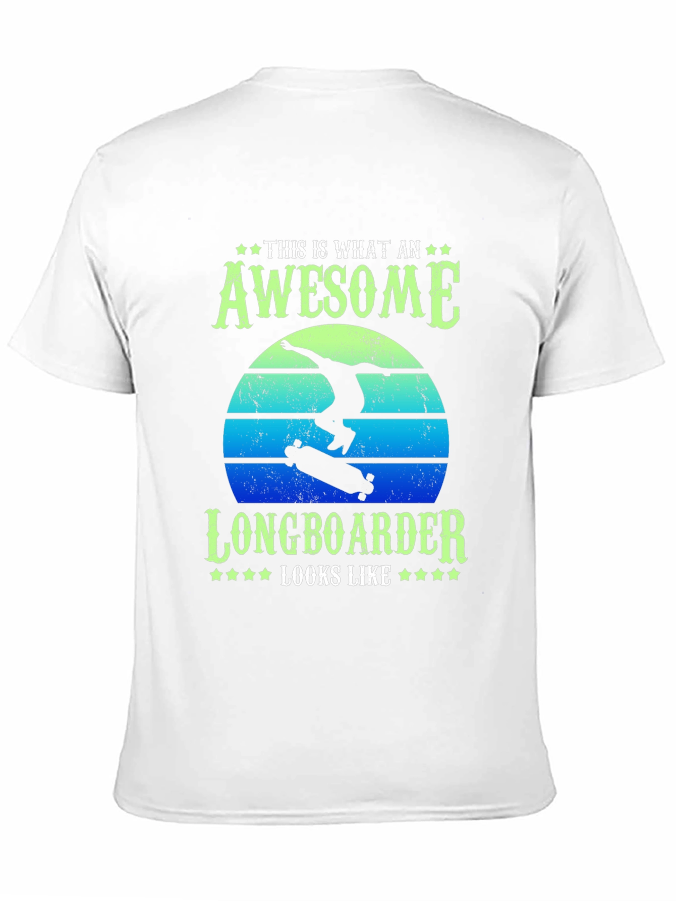 Camiseta Negra Awesome Longboarder