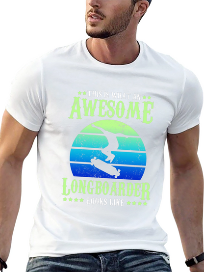 Camiseta Negra Awesome Longboarder