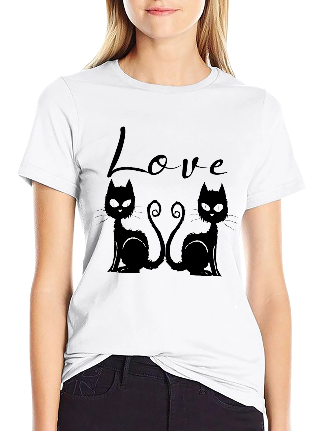 Camiseta Negra Love Cats