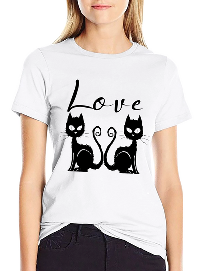 Camiseta Negra Love Cats