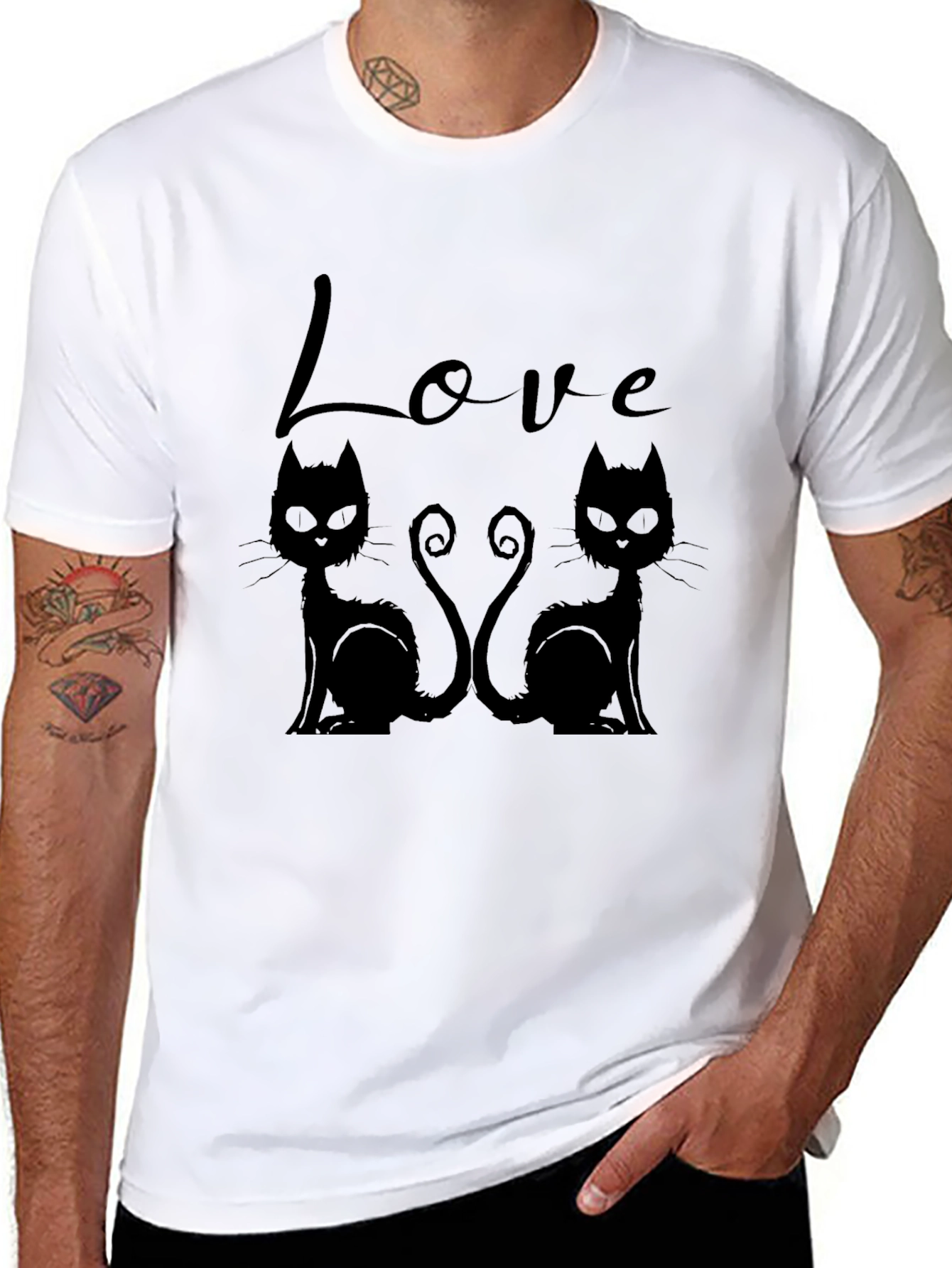 Camiseta Negra Love Cats