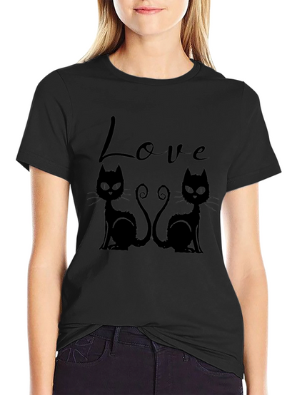 Camiseta Negra Love Cats