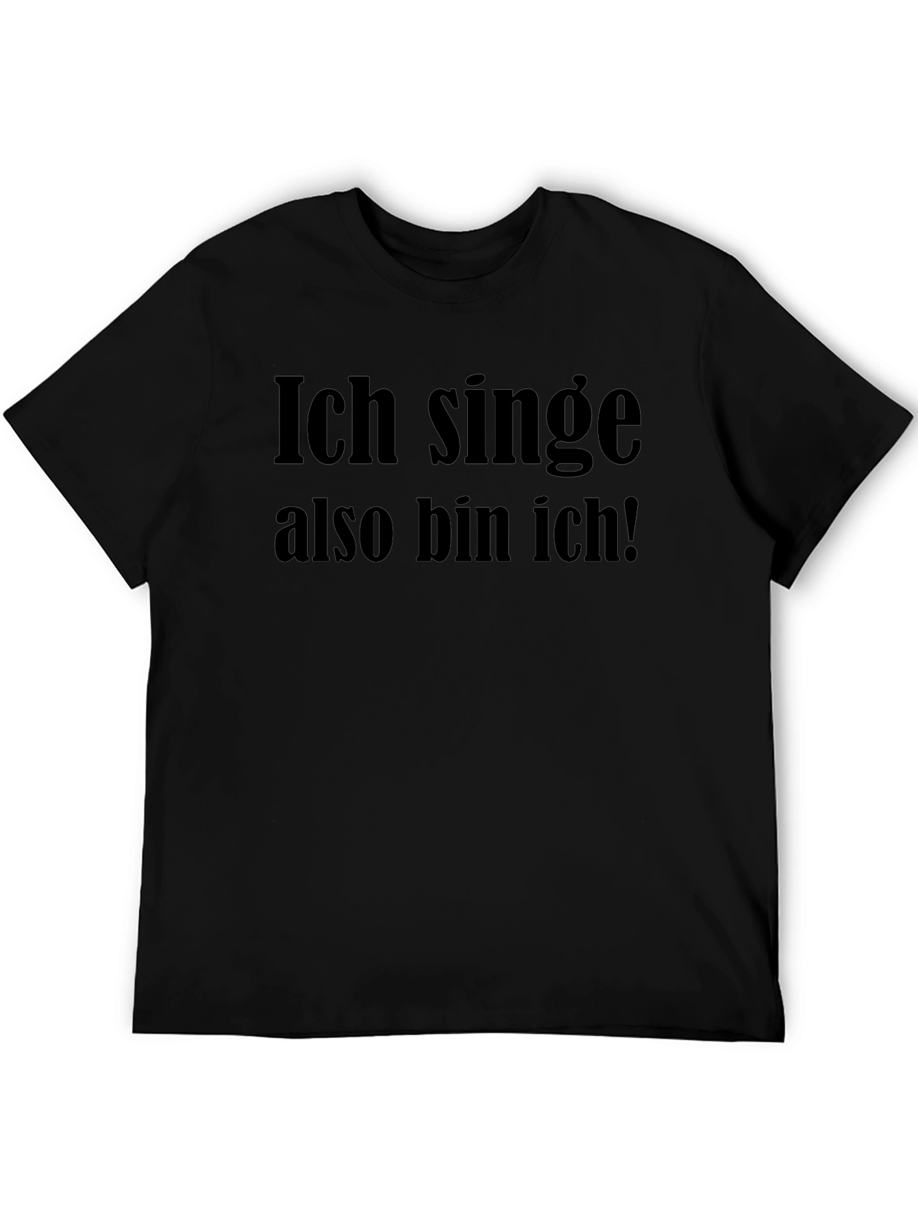 Camiseta Negra con Frase: Ich singe also bin ich!