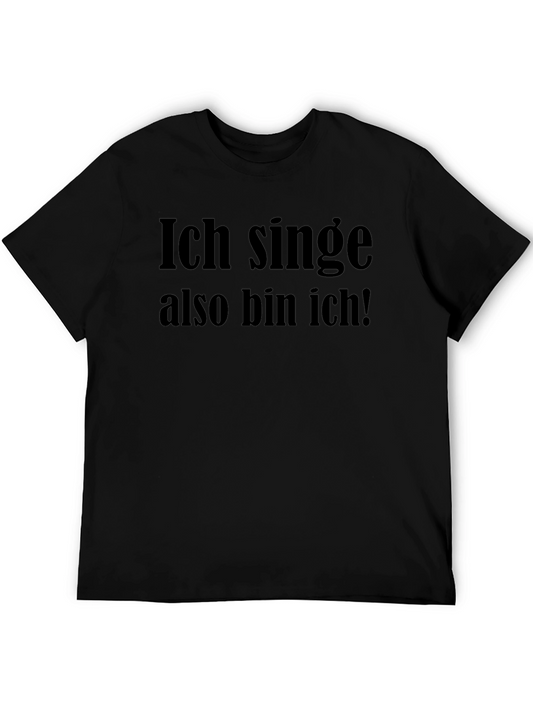 Camiseta Negra con Frase: Ich singe also bin ich!