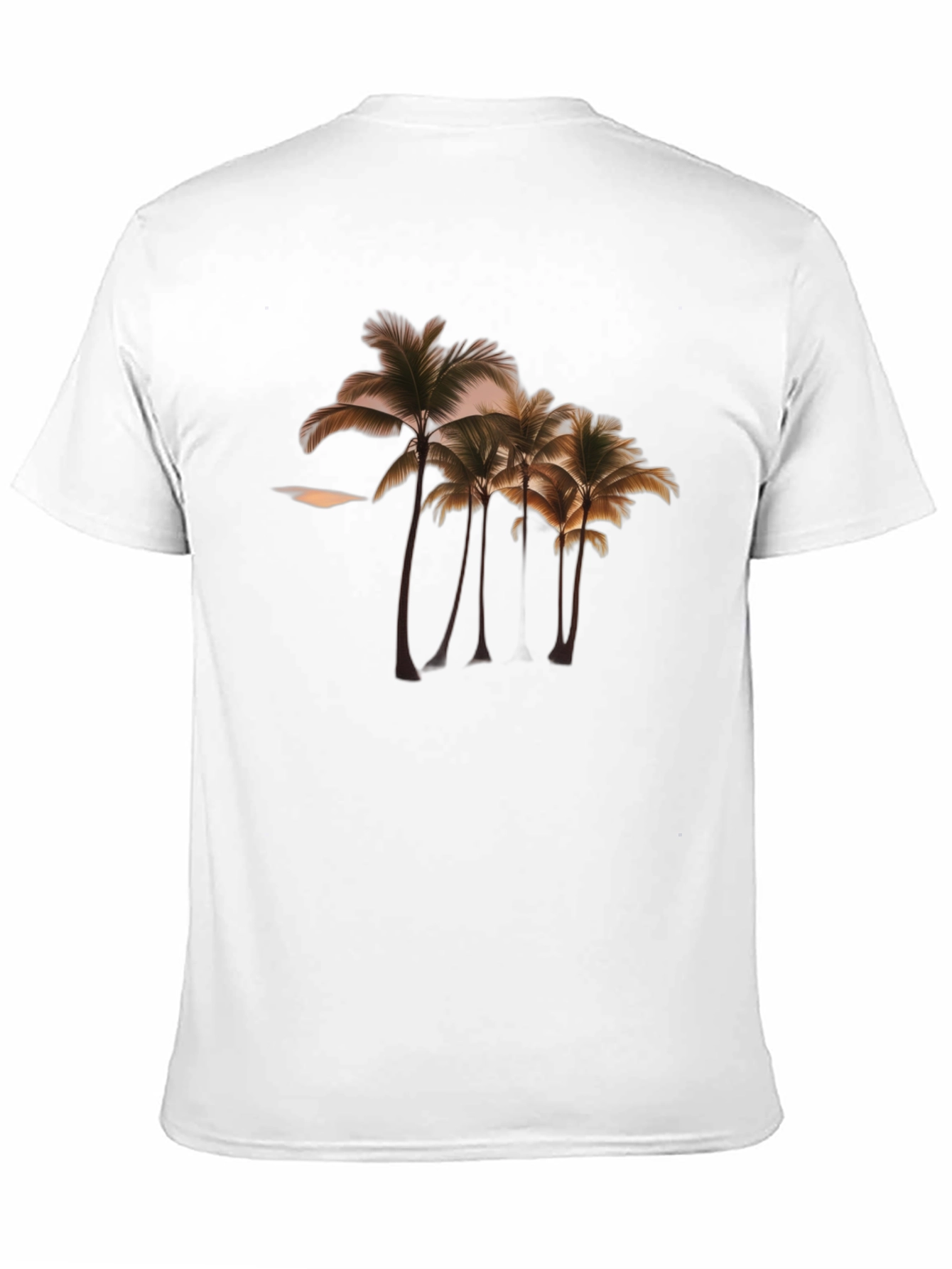 Camiseta Negra con Diseño de Palmeras Tropicales