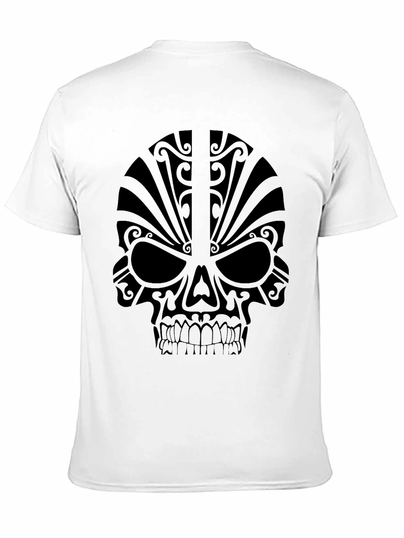 Camiseta Negra Calavera Tribal Hombre