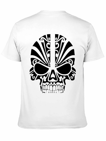 Camiseta Negra Calavera Tribal Hombre