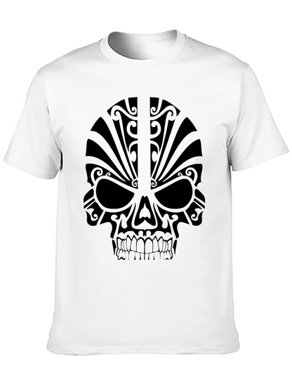 Camiseta Negra Calavera Tribal Hombre