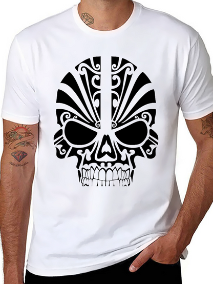 Camiseta Negra Calavera Tribal Hombre