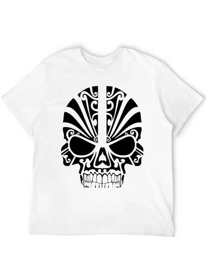 Camiseta Negra Calavera Tribal Hombre
