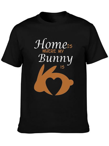 Camiseta Negra Home is Where my Bunny is